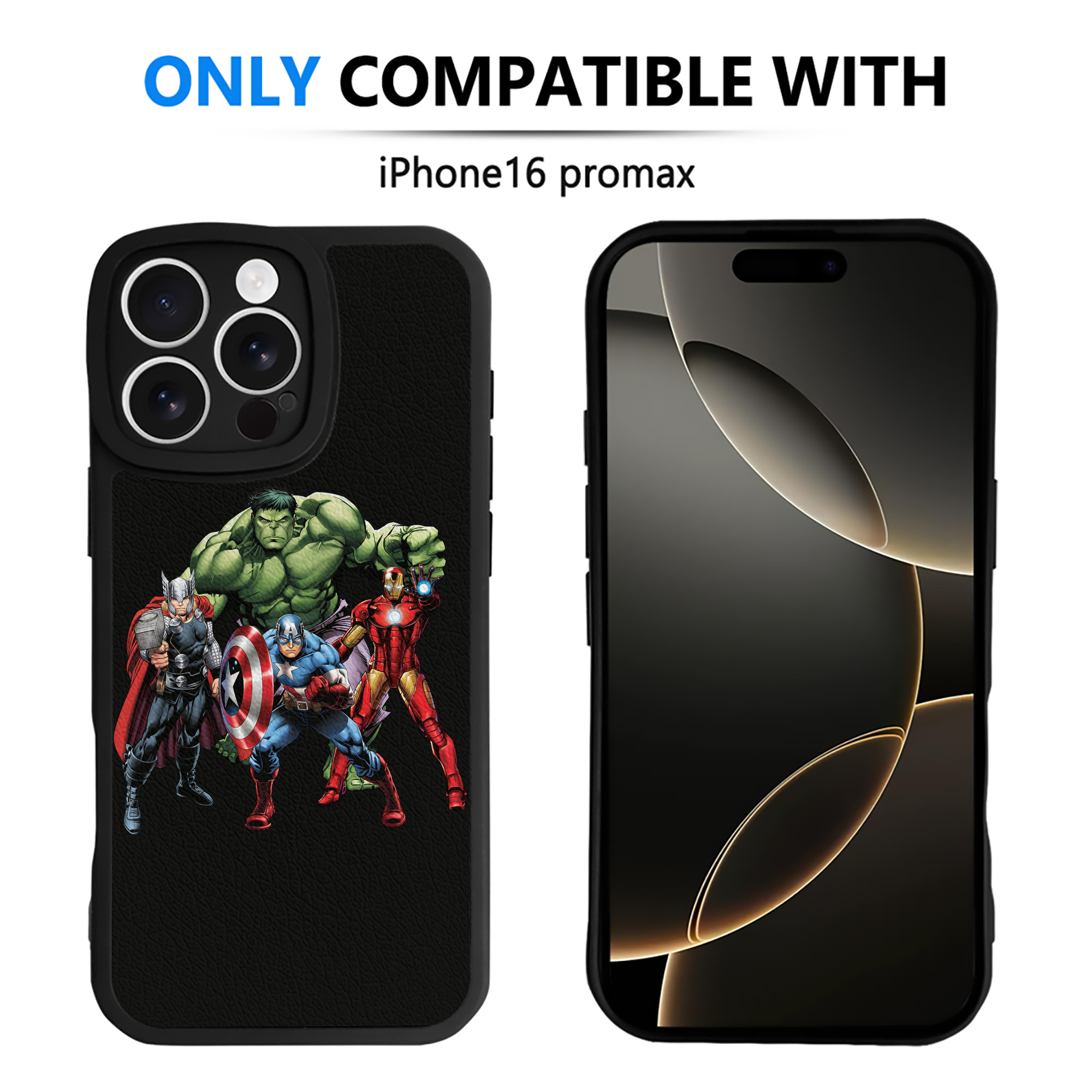 （画像用） アベンジャーズ The Avengers 【iPhone 16シリーズ対応】シリコンスマホケース（レザー調） 材質：シリコン